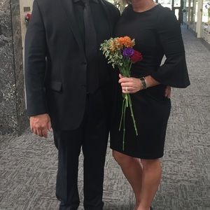 Calvin Klein Black Bell Sleeved Dress